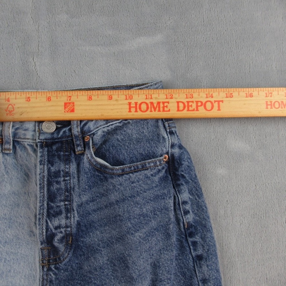 PacSun Two Tone Colorblock Dad Jean High Waisted Blue Denim Size 24 RN090233 - Picture 3 of 13